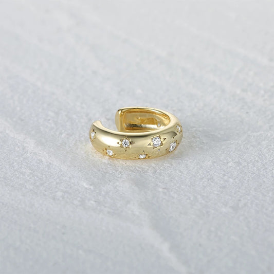 Ear Cuff Femme Doré avec Zircon Microincrusté