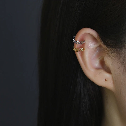 Earcuff Cœurs Entrelacés - Argent