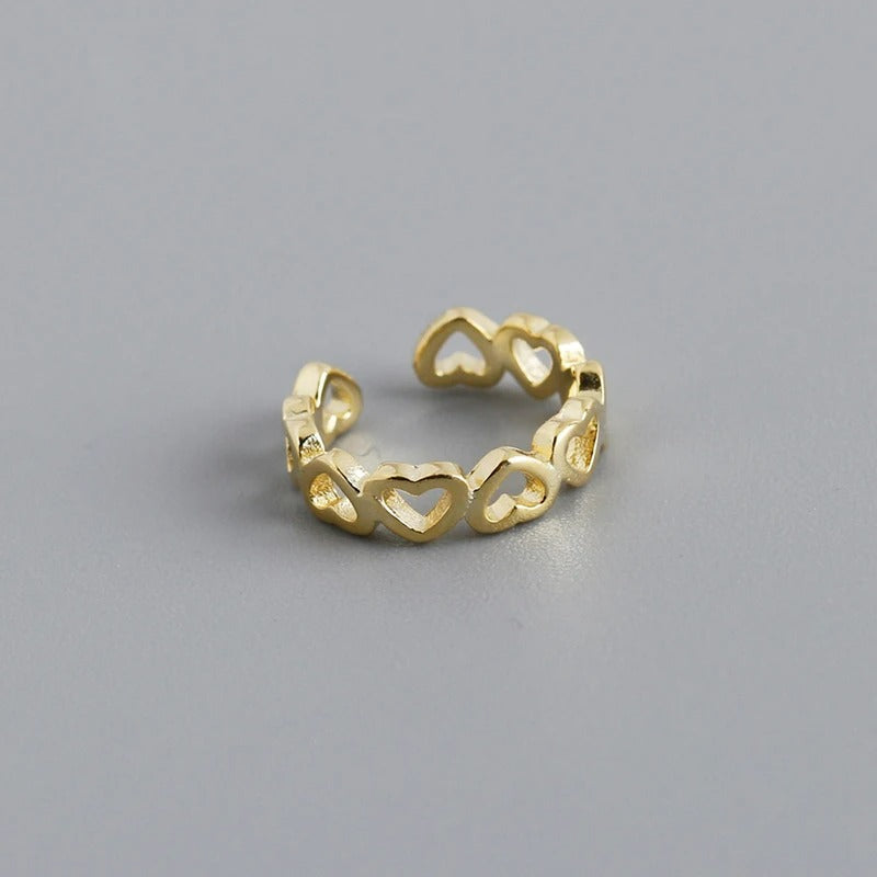 Earcuff Cœurs Entrelacés - Argent