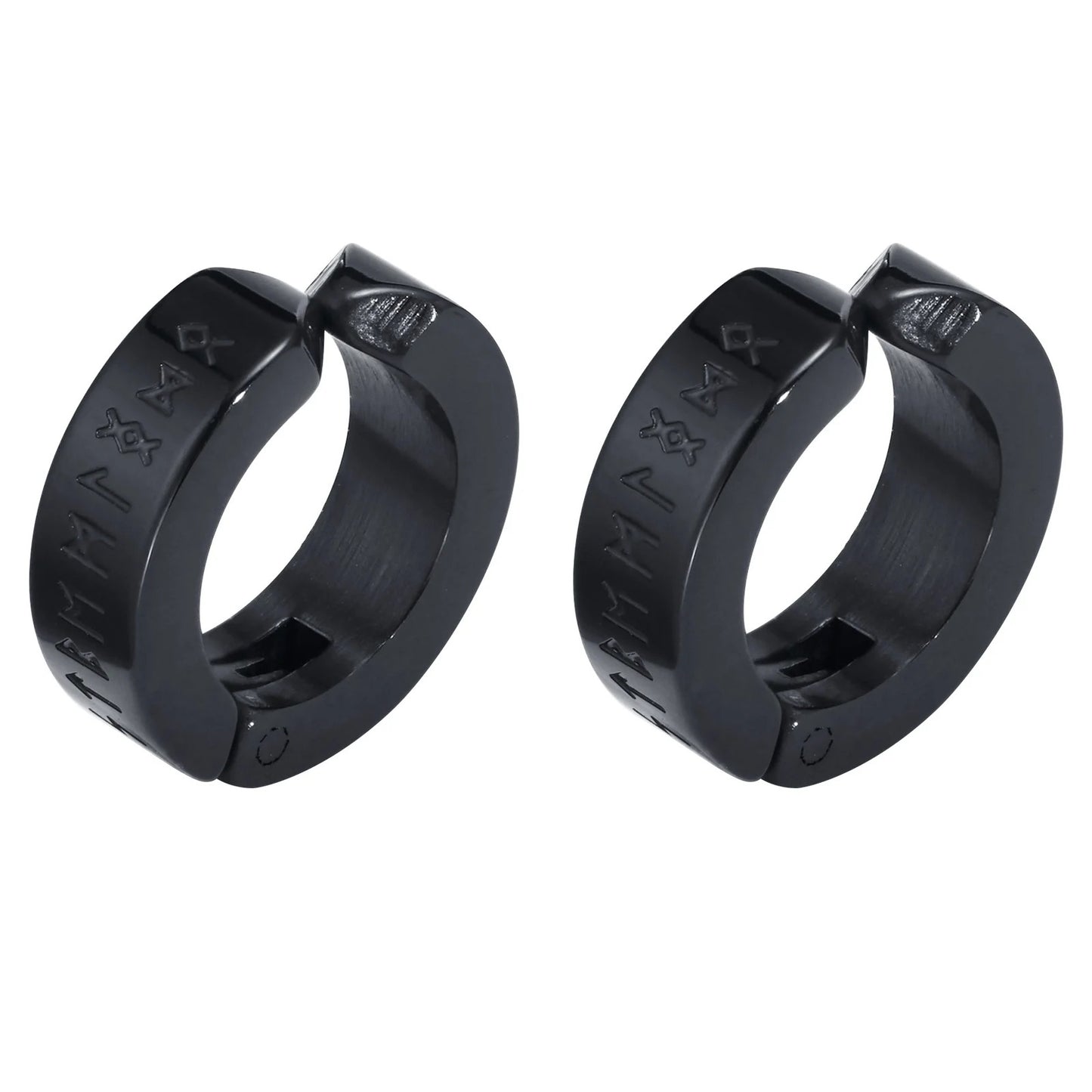Fausse Boucle d'Oreille Homme Runes Viking - Acier Inoxydable