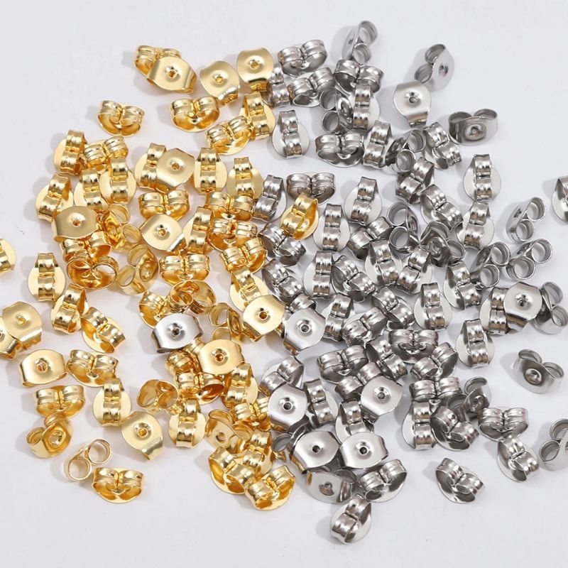 Fermoir Boucle D'Oreille Acier Inoxydable – Lot De 100 Pièces Doré