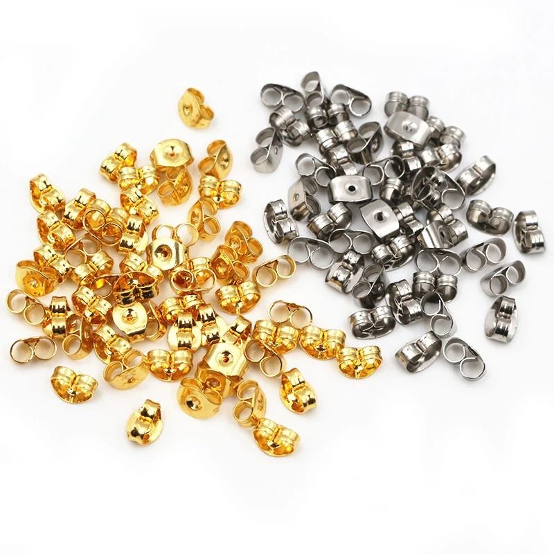 Fermoir Boucle D'Oreille Acier Inoxydable – Lot De 100 Pièces Doré