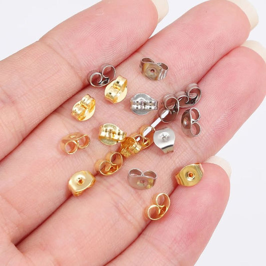 Fermoir Boucle D'Oreille Acier Inoxydable – Lot De 100 Pièces Doré
