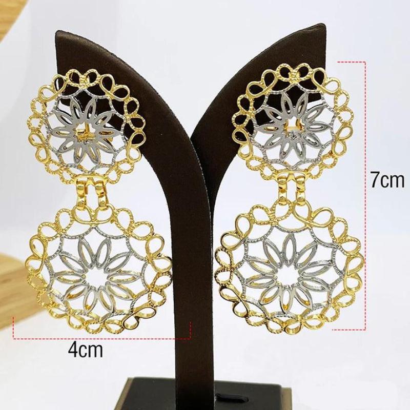Grosse Boucle d'Oreille Style floral