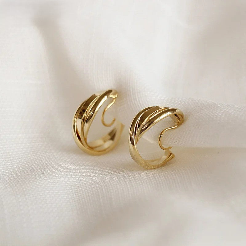 Boucle D'oreille Clip Femme Croisée Chic