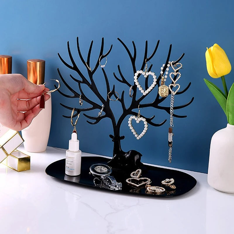 Rangement Boucle D'oreille Cerf Silhouette Arborescente