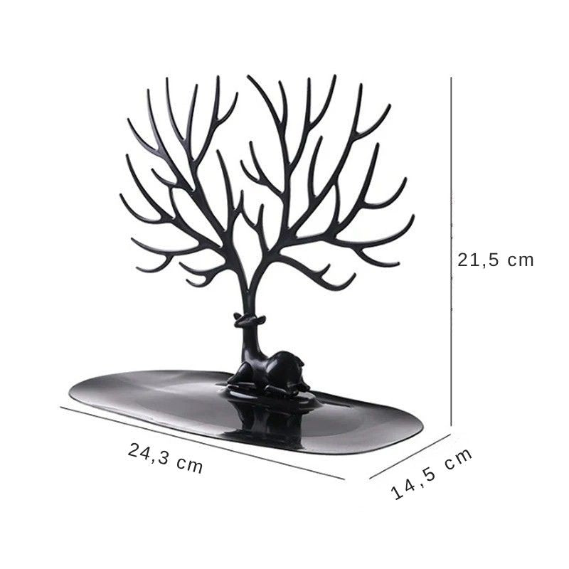 Rangement Boucle D'oreille Cerf Silhouette Arborescente