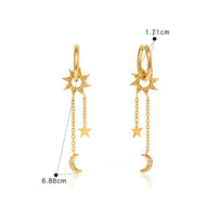 Boucle D'oreille Soleil Longue Acier Inoxydable