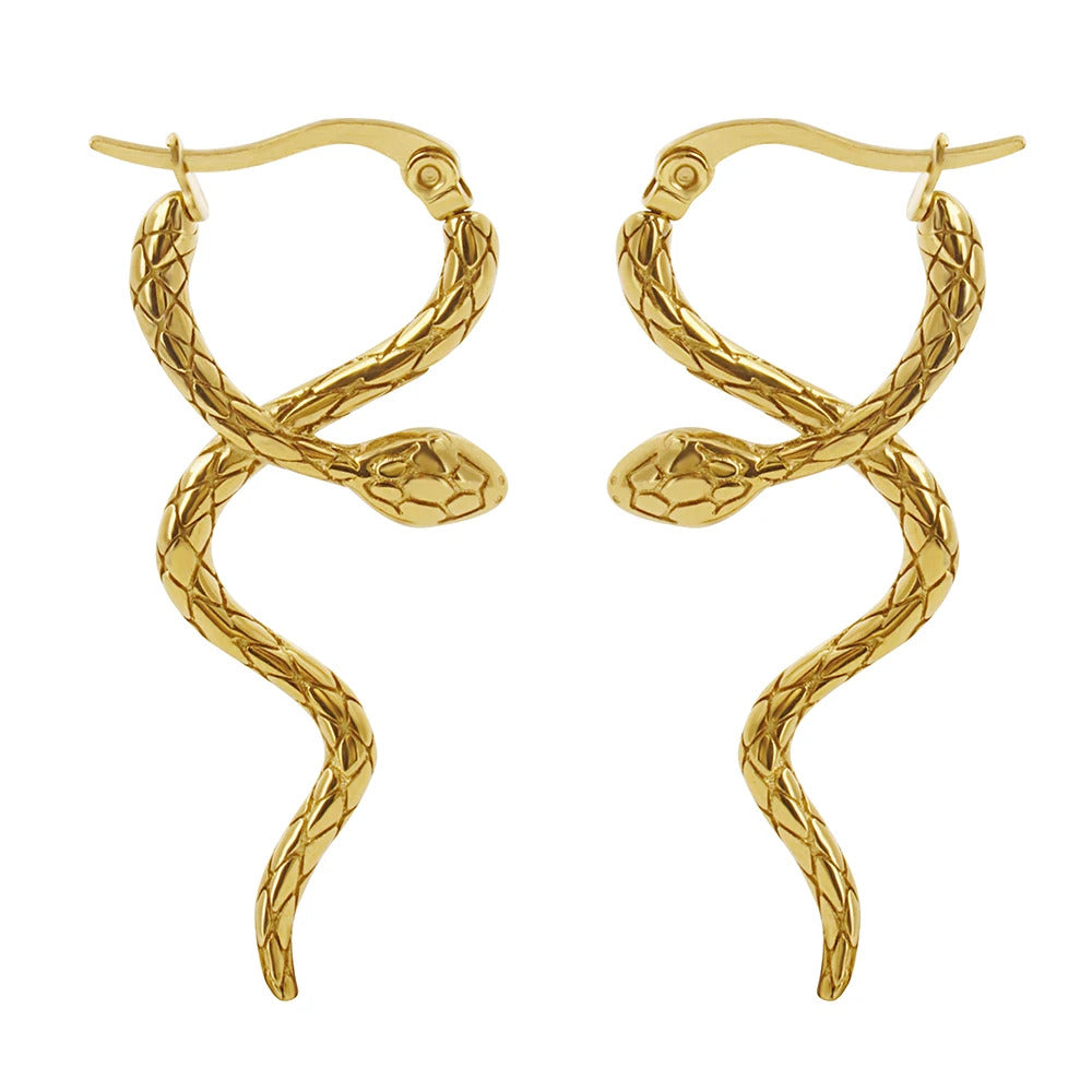 Boucle D'oreille Serpent Doré et Tendance Image