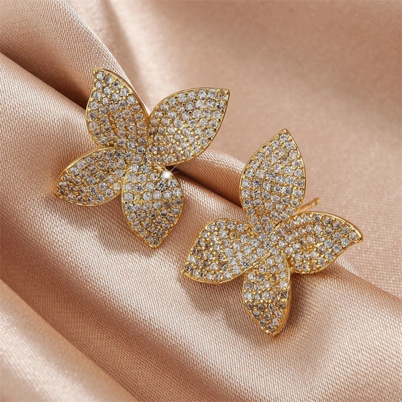 Boucle d'Oreille Luxe Grande Fleur Image