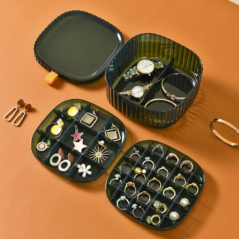 Boite A Boucle D'oreille Transparente Vintage sur fond ornge