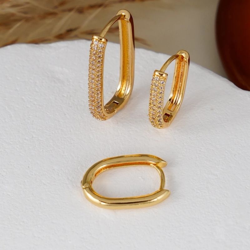 Boucle D’Oreille 3 Trous Trio Doré