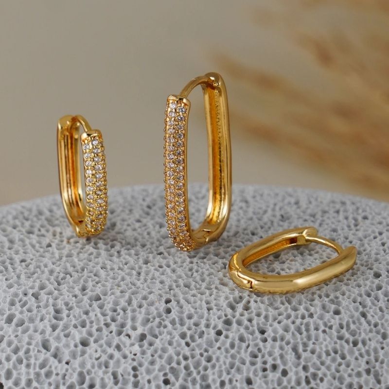 Boucle D’Oreille 3 Trous Trio Doré