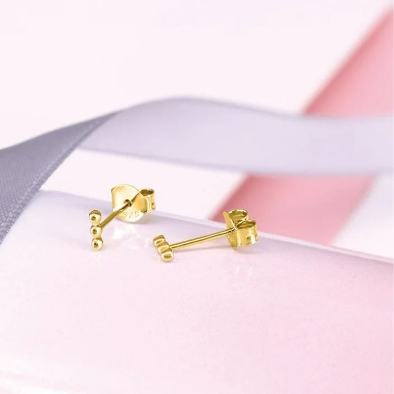 Boucle D’oreille Puce Trio  Boules En Argent Image