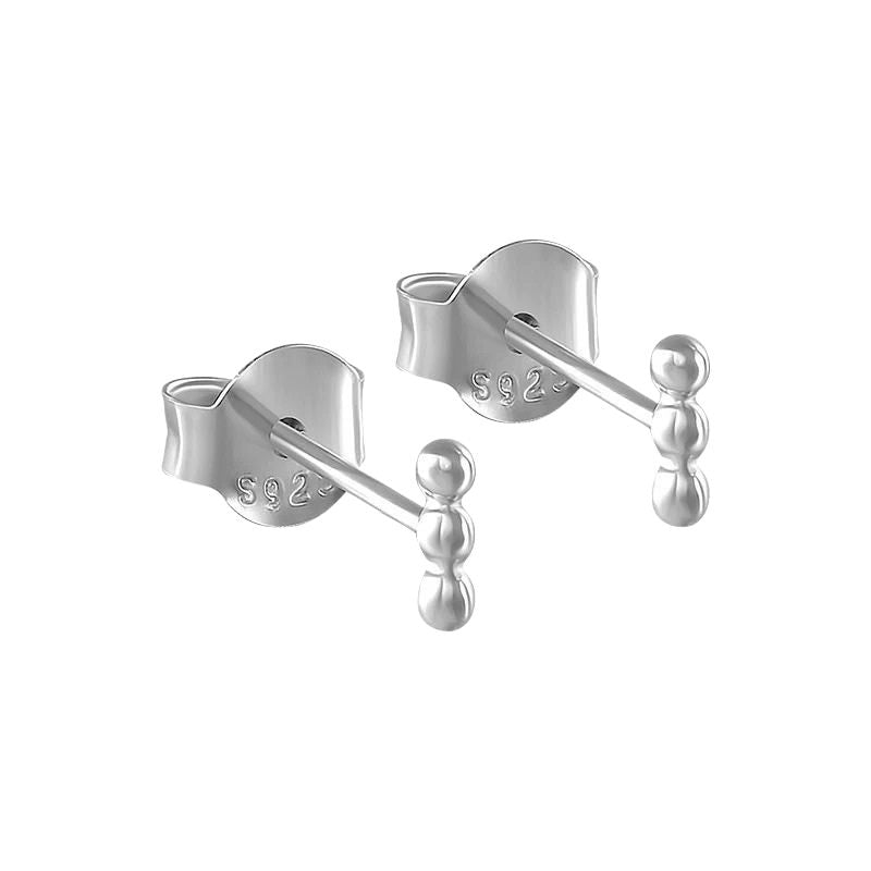 Boucle D’oreille Puce Trio  Boules En Argent