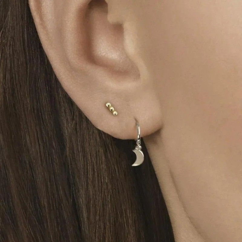 Boucle D’oreille Puce Trio  Boules En Argent