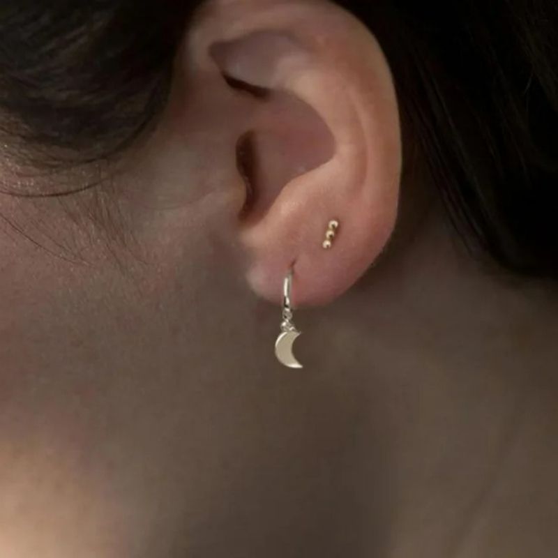 Boucle D’oreille Puce Trio  Boules En Argent