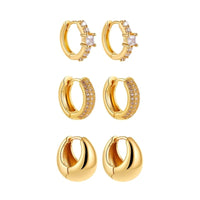 Boucle D'Oreille 3 Trous Brillance Et Chic