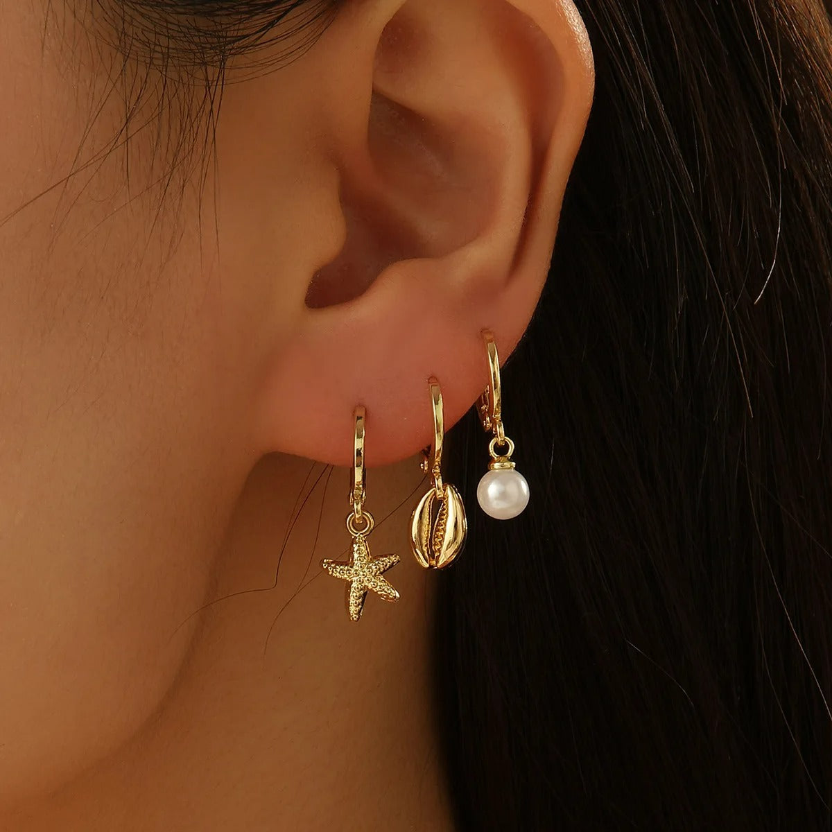 Boucle D’oreille 3 Trous Esprit Plage