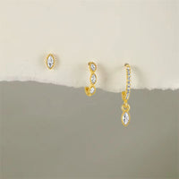 Boucle D'oreille 3 Trous Géométrique Luxe