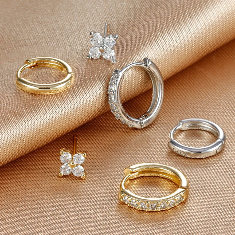 Boucle D'Oreille 3 Trous Intemporel Acier Inoxydable