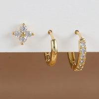 Boucle D'Oreille 3 Trous Intemporel Acier Inoxydable