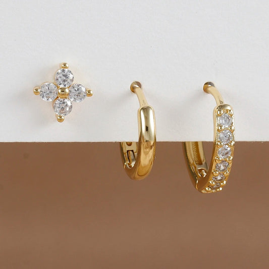 Boucle D'Oreille 3 Trous Intemporel Acier Inoxydable