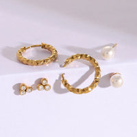 Boucle D’oreille 3 Trous Trio Brillant – Acier Inoxydable