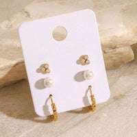 Boucle D’oreille 3 Trous Trio Brillant – Acier Inoxydable