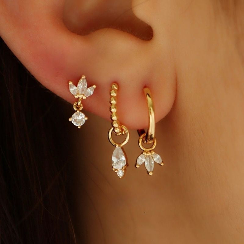 Boucle D’Oreille 3 Trous Trio Printemps