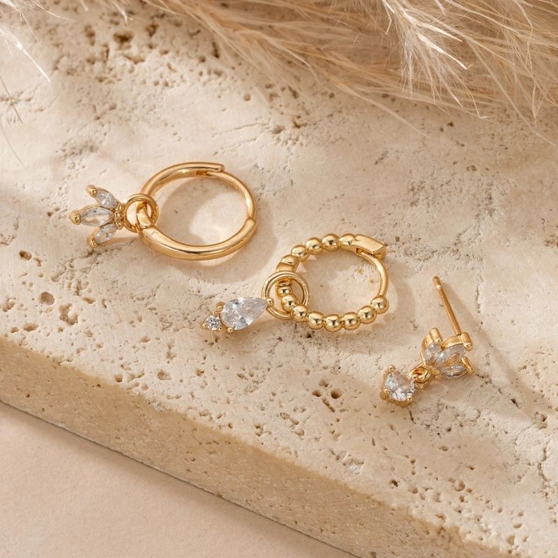 Boucle D’Oreille 3 Trous Trio Printemps