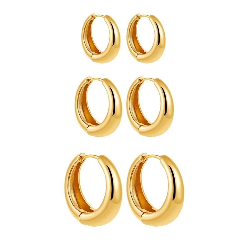 Boucle D'Oreille 3 Trous Volume Minimaliste