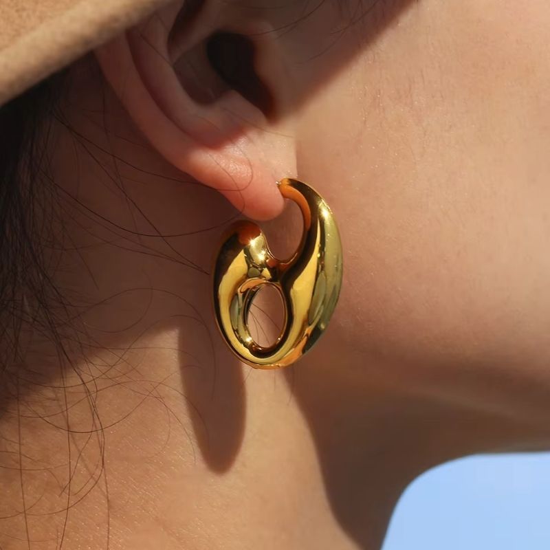 Boucle D’Oreille Acier Inoxydable Effet Gain Café