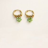 Boucle d’Oreille Acier Inoxydable et Fleur Perles