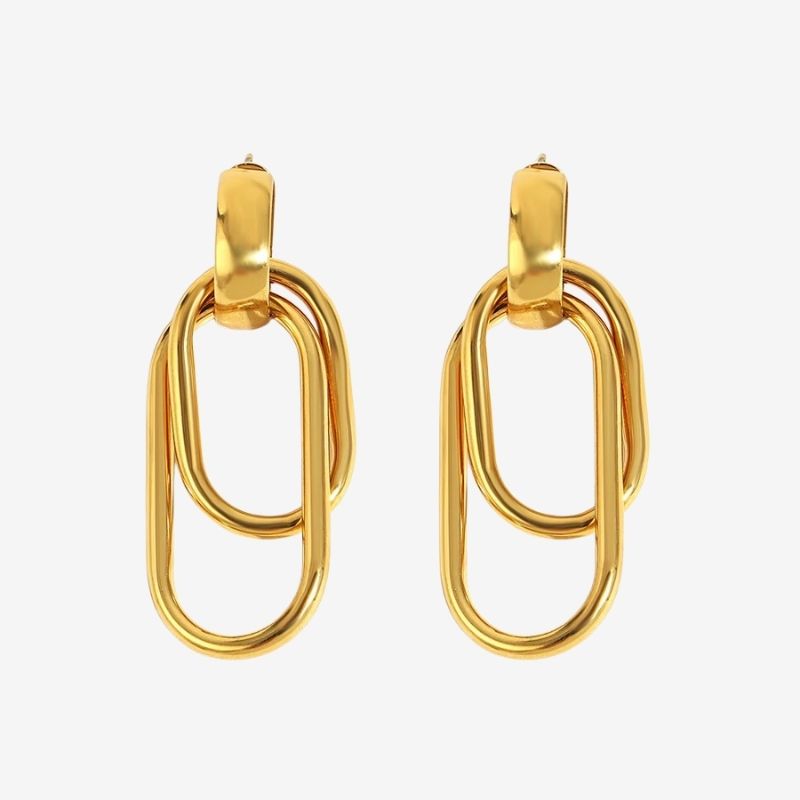 Boucle D’Oreille Acier Inoxydable Pendante Allongée