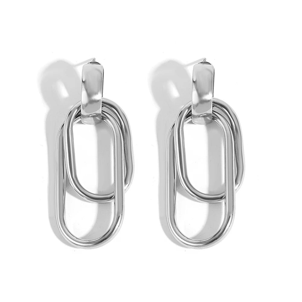 Boucle D’Oreille Acier Inoxydable Pendante Allongée