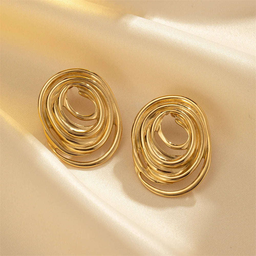 Boucle D'oreille Acier Inoxydable Tourbillon