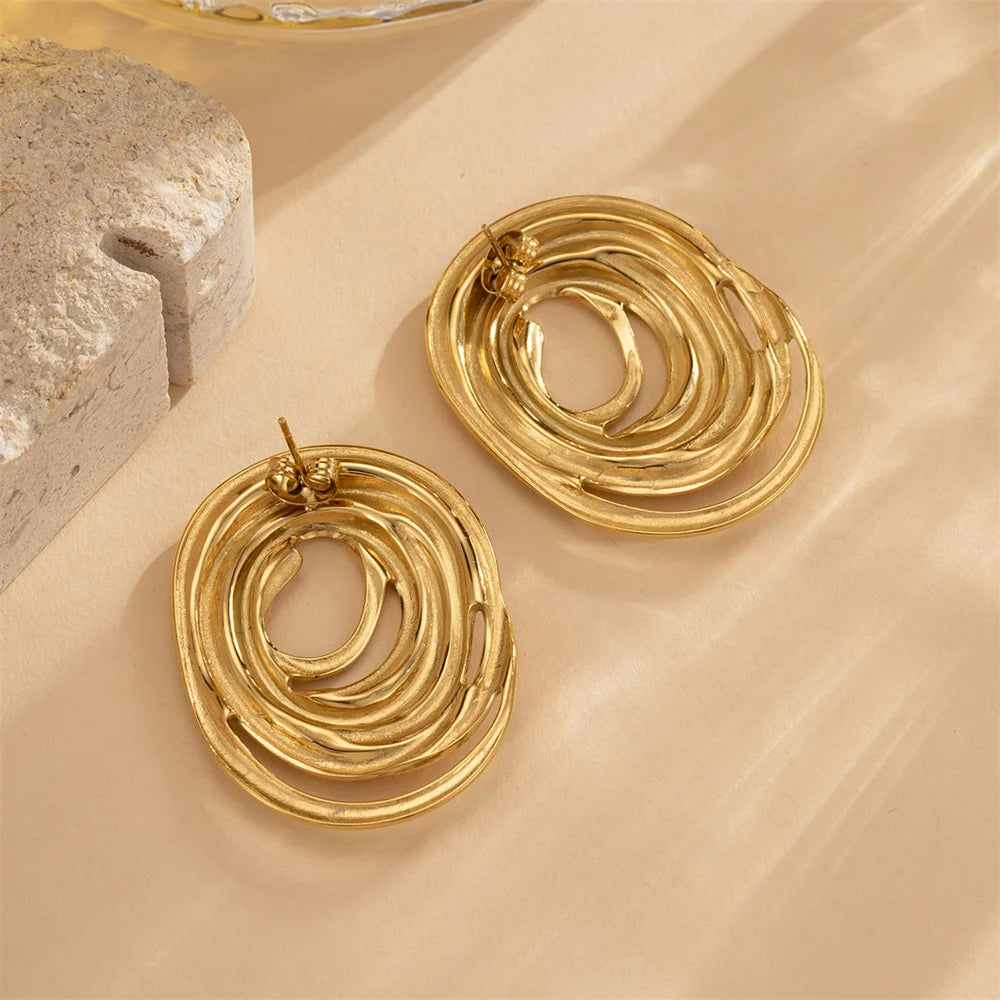 Boucle D'oreille Acier Inoxydable Tourbillon