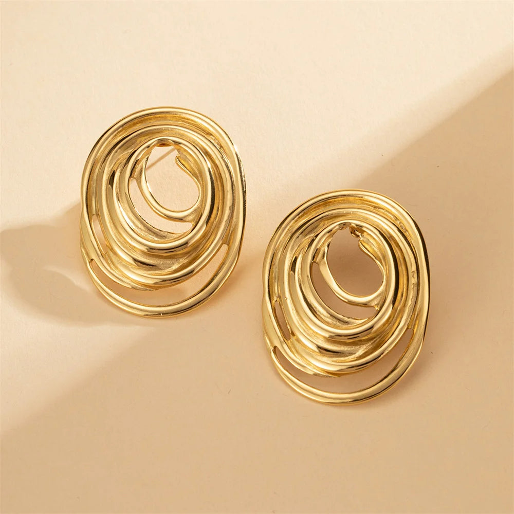 Boucle D'oreille Acier Inoxydable Tourbillon