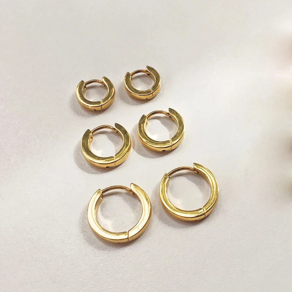 Boucle d'Oreille Anneau Large Doré pour Femme