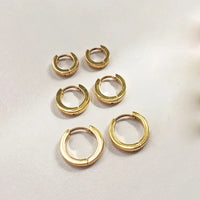 Boucle d'Oreille Anneau Large Doré pour Femme