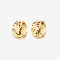 Boucle D’oreille Anneau Femme Bombée Semée D’étoiles