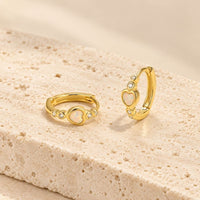 Boucle D’oreille Anneau Femme Cœur Irisé Et Petites Pierres