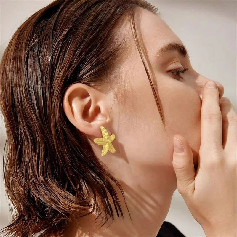 Boucle D'oreille Anneau Femme Coquillage Étoile