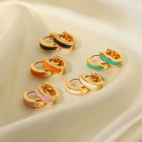 Boucle d'Oreille Anneau Femme Créole Bande Colorée