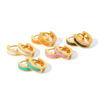 Boucle d'Oreille Anneau Femme Créole Bande Colorée