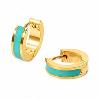 Boucle d'Oreille Anneau Femme Créole Bande Colorée