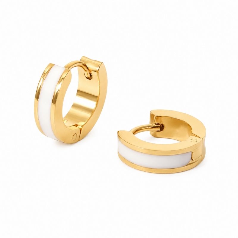 Boucle d'Oreille Anneau Femme Créole Bande Colorée