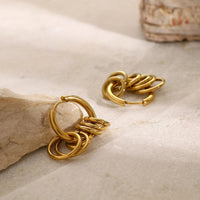 Boucle D'oreille Anneau Femme Multi-Cercles Dorés