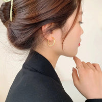 Boucle D'oreille Anneau Femme Simple Dorée